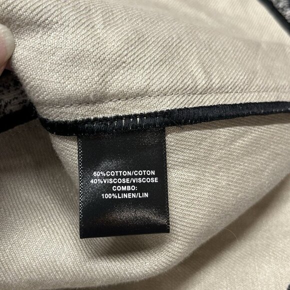 Lafayette 148 New York BlazerJacket Size 6 Black‎ Plaid Cotton Linen Academia - Picture 10 of 16